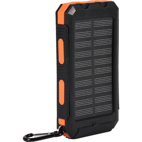 Banque d'énergie solaire mobile extérieure 10000mAh, charge rapide, kit DIY avec boussole, noir orange (1/5)