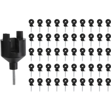 50 outils pour l'installation d'isolateurs de clôture électrique, anneaux de vis, poteaux en bois et douilles. (1/5)
