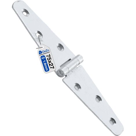 Charnière de portail galvanoplastie 75 mm – penture double acier électro-plaqué fixation volet bois bricolage charpente – GeZu Impex