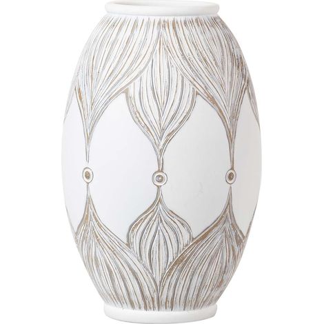 Weißbraune Vase aus Harz 22X22X36 cm (1/5)