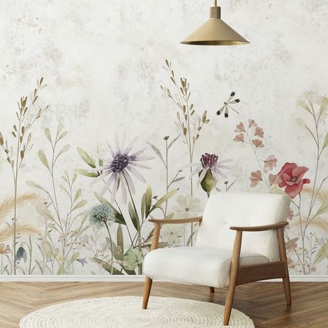 Papier peint panoramique - Herbier - Multicolore - intissé : 150g/m² - 7 lés : 336x270cm (1/5)