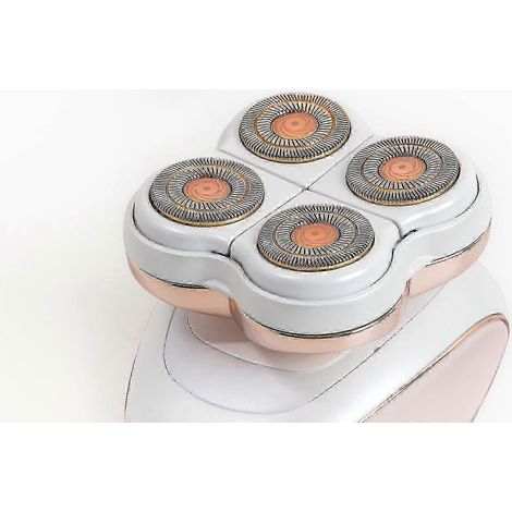 HONORNIC - Rasoir électrique indolore pour femmes avec 4 têtes de rasage hypoallergéniques plaquées or 18 carats - rechargeable blanc (1/2)