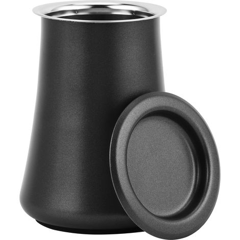 Tamis à café moulu en acier inoxydable 304, récipient pour tamis à poudre, filtre domestique, noir (1/5)