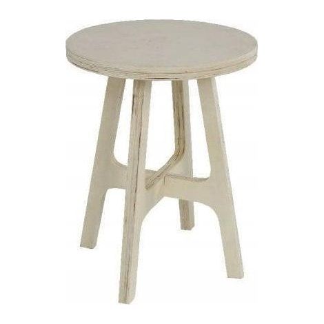 Today Rundes Japandi Hocker aus Holz 35x35 cm
