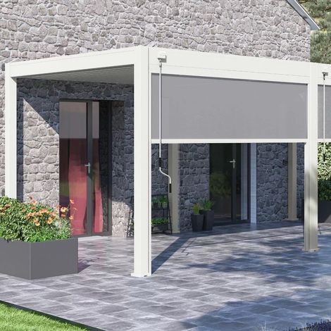 OMBREA Store vertical pergola 279 cm aluminium textilène - blanc