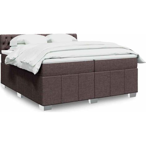vidaXL Sommier à lattes de lit avec matelas Marron foncé 200x200 cm (1/5)
