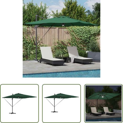 vidaXL Parasol Roma Verde 286 x 284 x 270 cm Aluminio y poliéster (1/5)