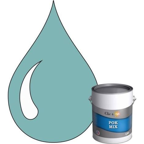 Peinture d'Accroche et Finition 2 en 1 - POK - RAL 6034 - Turquoise Pastel - Satiné - 1L (1/4)