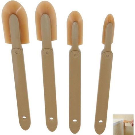 4-teiliges Set – Gummi-Fugenwerkzeuge – Fugenspachtel – Klebstoffentferner – für Keramikfliesen, Fußleisten, Küchen und Badezimmer – 4 Größen (1/5)