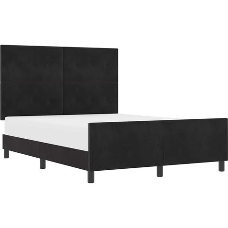 Maison Exclusive - Lit à ressorts avec tête de lit Noir 160 x 200 cm Velours