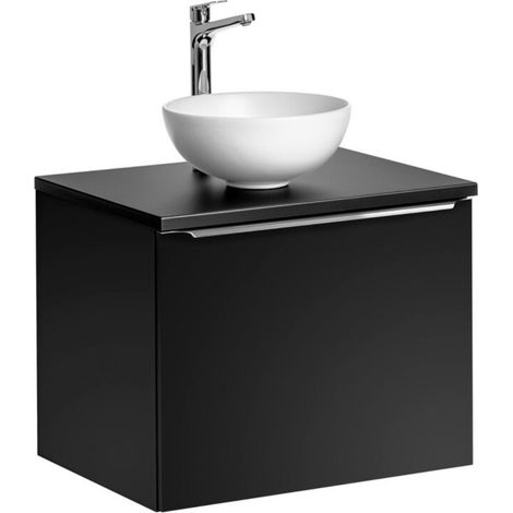 Conjunto de baño VANTA: mueble bajo lavabo 60cm + encimera para lavabo + 1 lavabo blanco de sobreponer