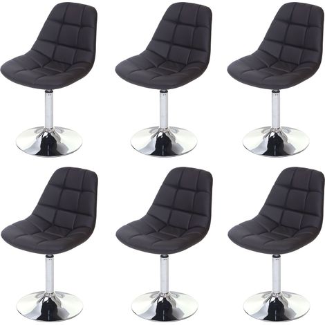 Set 6x sedie girevoli sgabello HHG-452 design moderno sala pranzo ecopelle marrone