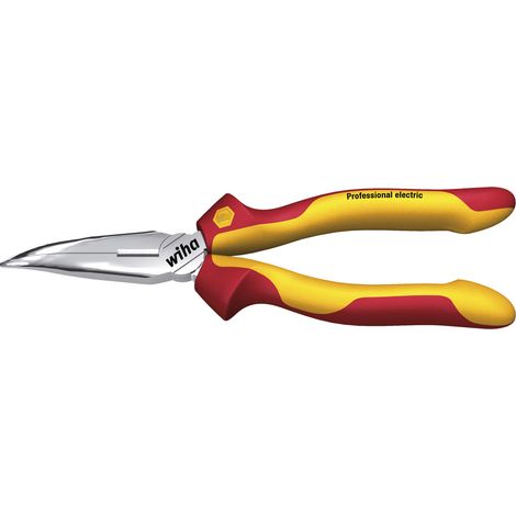 Wiha Pinza a becchi mezzitondi Professional electric Con tagliente, forma curva, circa 40° 200 mm, 8" (26729)