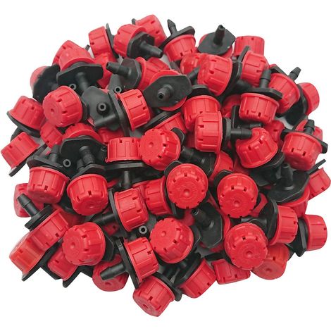 100 piezas de goteros de riego ajustables, aspersores, emisores de goteros de 1/4 de pulgada, microaspersores de riego por goteo para sistema de riego.