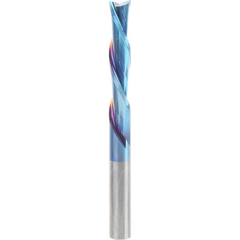2-schneidiger Fräser aus Wolframstahl, blau plattiert, Gravierwerkzeug, 6 x 6 x 28 x 65 (1/4)