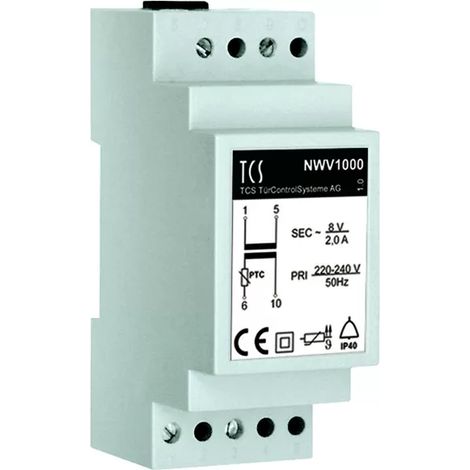 TCS Klingeltransformator 2 A zur Versorgung mit Wechselspannung, Hutschiene 2 TE NWV1000-0400 (1/2)