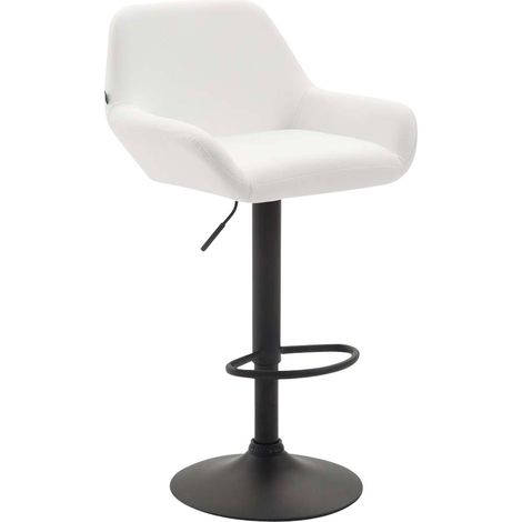 Sgabello Braga in similpelle bianco nero