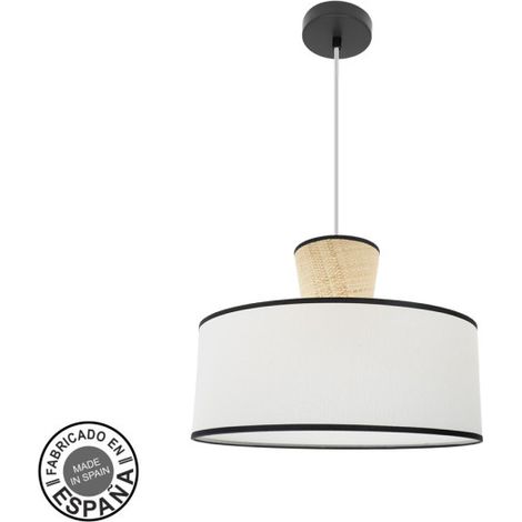Kambodscha Pendelleuchte 1xe27 schwarz/weiß/natur regx50x50cm