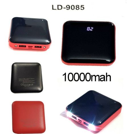 TrAdE Shop Traesio - Batteria Esterna Powerbank 10000mah Caricatore Smartphone Type C 2 Usb Ld-9085 -