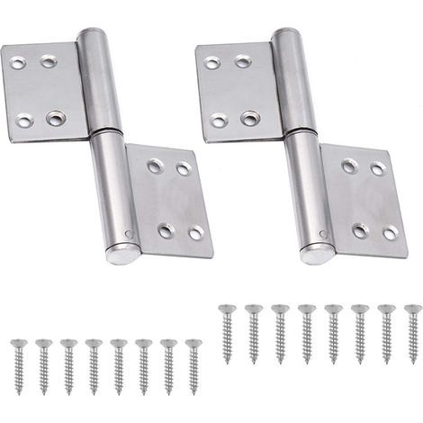 2pcs Flag Hinge Stainless Steel Removable Door Hinges 360 Degree Rotation Door Hinges 2-Leaf Hinges Foldable Silent Furniture (1/5)