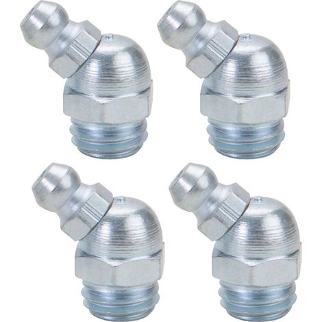 4x graisseur M10x1 angle 45° embout graissage pompe à graisse manuelle hydraulique tracteur engin agricole tractopelle
