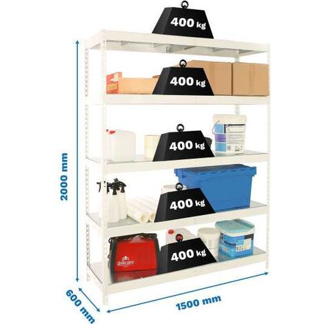 Estanteria 2000x1500x600 ECOFORTE 1506/5 METAL BLANCO/GALVA marca SIMONRACK (1/2)