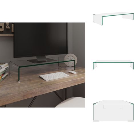 Meuble TV/pour moniteur 70x30x13 cm verre transparent - Support Tv - Meuble Tv - Stand Tv - Écran Tv - Support Moniteur (1/5)