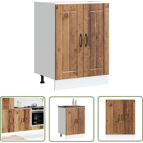 vidaXL Meuble de base de lavabo Lucca vieux bois bois d'ingénierie (1/5)