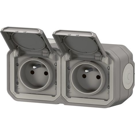 Legrand – Prise de courant étanche 2x2P+T horizontale – Précâblée pour fixation saillie – Indice de protection IP55 – LEG069768L (1/9)