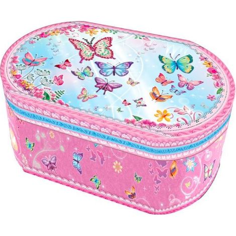 Caja de m煤sica ovalada Mariposas 2