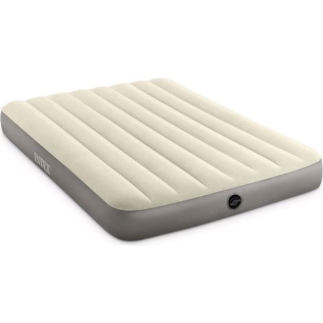 Intex – Matelas gonflable 2 places 137 x 191 x 22 cm – Structure Fiber Tech – Valve 2 en 1 pour gonflage rapide – Résistant à l'eau