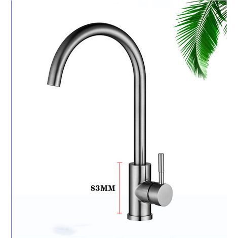 ColdStart Küchenarmatur, Einhebel-Küchenmischbatterie, 360° drehbar, hoher Wasserauslass, Edelstahl-Mischbatterie für heiße und kalte Küche, Amazon Exclusive NPTERBL  - Crezuo
