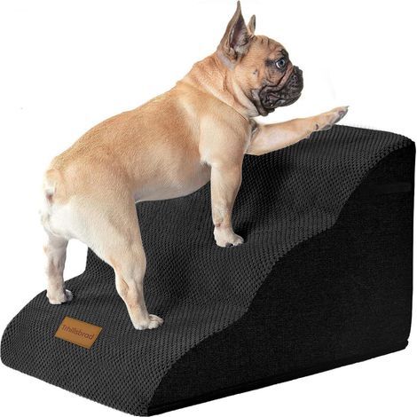 Hundetreppe mit 3 Stufen, Schaumstoffpolsterung, waschbarem Bezug, rutschfester Unterseite, geeignet für Bett oder Sofa (1/5)