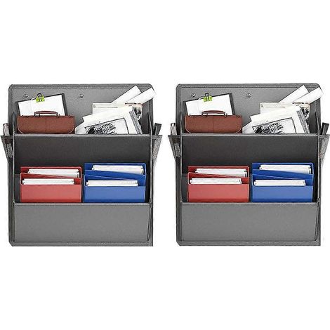 2er-Set Schuhaufbewahrungsregale für Wohnmobile mit Klebeband, zum Einhängen über die Tür, zur Wandmontage mit Taschen, grau (1/5)