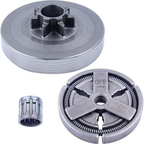 Kit tamburo frizione da 0,325" 7T con cuscinetto a rullini per motoseghe 4500 5200 5800 45cc 52cc 58cc (1/4)