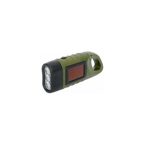 Lampe torche LED portable à énergie solaire et manivelle dynamo pour camping, alpinisme, tente –