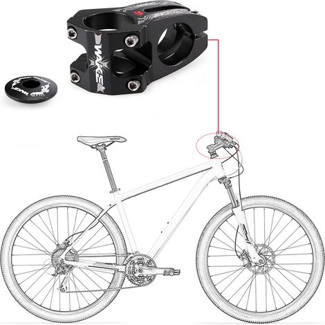Potence de vélo en alliage d'aluminium de 31,8 mm avec capuchon de 28,6 mm (1/5)