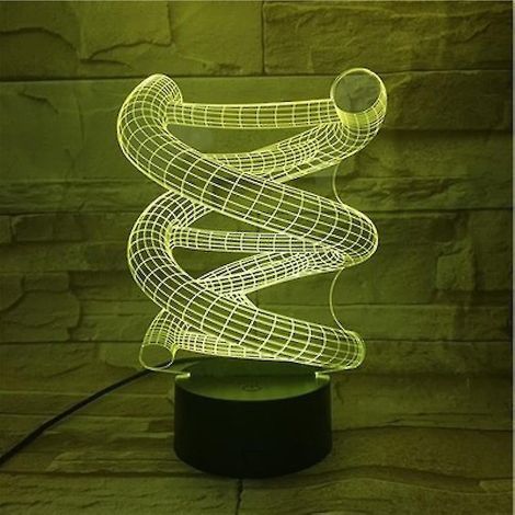 Veilleuse LED 3D abstraite à motif ADN, lampe de table pour chambre à coucher, changement de couleur (1/2)
