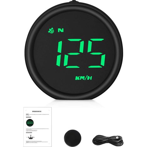 Compteur de vitesse GPS à affichage tête haute universel pour voiture avec vitesse, avertissement de survitesse, mesure du kilométrage, rappel de fatigue au volant pour tous les véhicules (1/5)