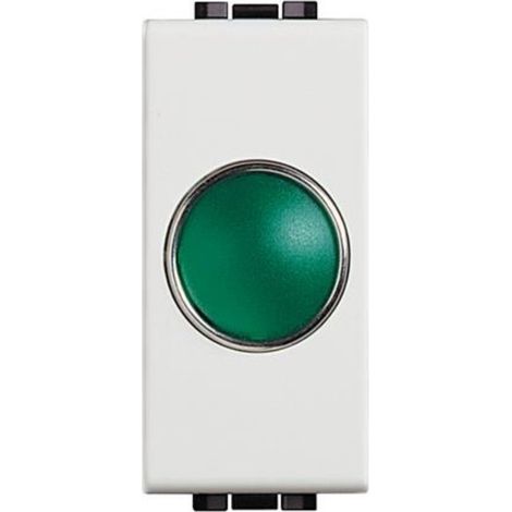 BTICINO LIGHT - PORTALAMPADA CON DIFFUSORE VERDE - COLORE BIANCO