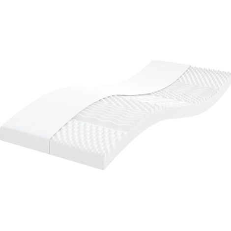 Matelas en mousse 2 pcs blanc 90x200 cm 7 zones dureté 20 ILD (1/5)
