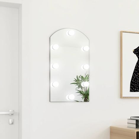 Miroir avec éclairage LED Style baroque - Miroir mural Miroir lumineux 70x40 cm Verre Arche BV975984 - BonneVie (1/5)