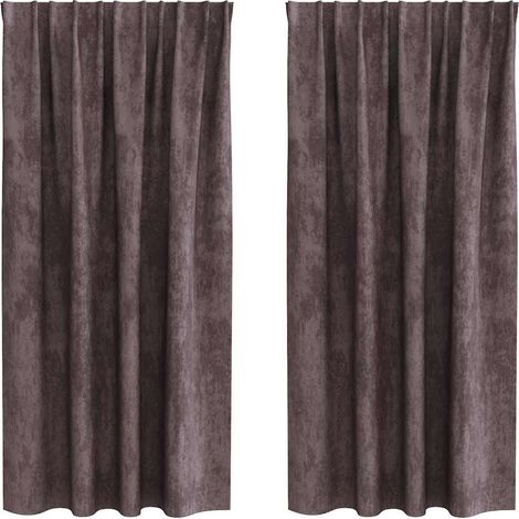 Rideaux en velours 2 pcs Marron 175 x 140 cm Velours (1/5)