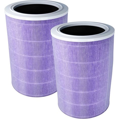 vhbw 2x HEPA Filter kompatibel mit Xiaomi Mi Air Purifier 3H Luftreiniger - Ersatz-Filter mit integriertem Aktivkohle-Filter, antibakteriell