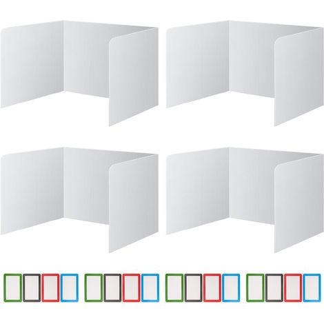 Lot de 4 Cloison Bureau, Séparateur de Bureau Pliable 42,5x35x33,7cm, Séparateur de Table pour L'école, Le Bureau, La Bibliothèque (1/5)