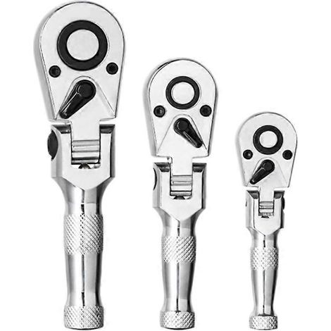 Jeu de clés à cliquet courtes à tête flexible, entraînement 1/4", 3/8", 1/2", mini clé à cliquet flexible à poignée courte, 72 dents, dégagement rapide (1/5)