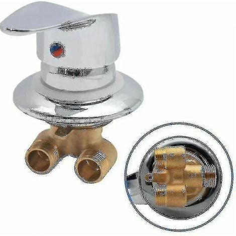 Mitigeur de douche en laiton avec inverseur et sortie G1/2 - Cartouche céramique chromée, robinet d'eau chaude et froide pour l'UE, l'Australie et le Canada (1/5)