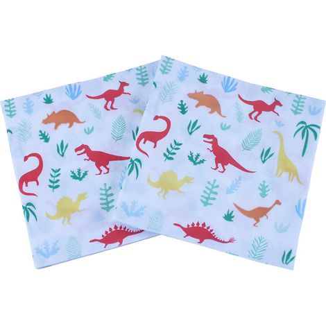 lot De 40 Serviettes En Papier Colores-serviette De Table Dinosaure Serviette De Table Animal, Bricolage, Origami, Pour La Gastronomie, Annivers (1/5)