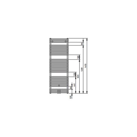 VONO-DION-M Badheizkörper H 1500 Bl 500 BH 1470x98x500mm weiß Mittenanschluss