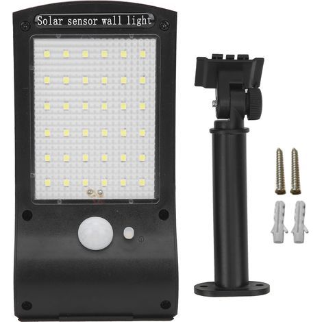 Accessoire extérieur de lumière de capteur de mouvement de lumière solaire de mur de 36LED pour le jardin de garage Lumière solaire murale Lumière solaire Capteur de mouvement solaire Lumière Garage. (1/5)